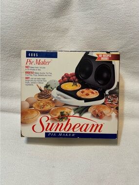 Sunbeam White and Black Pie Maker with Recipe Guide